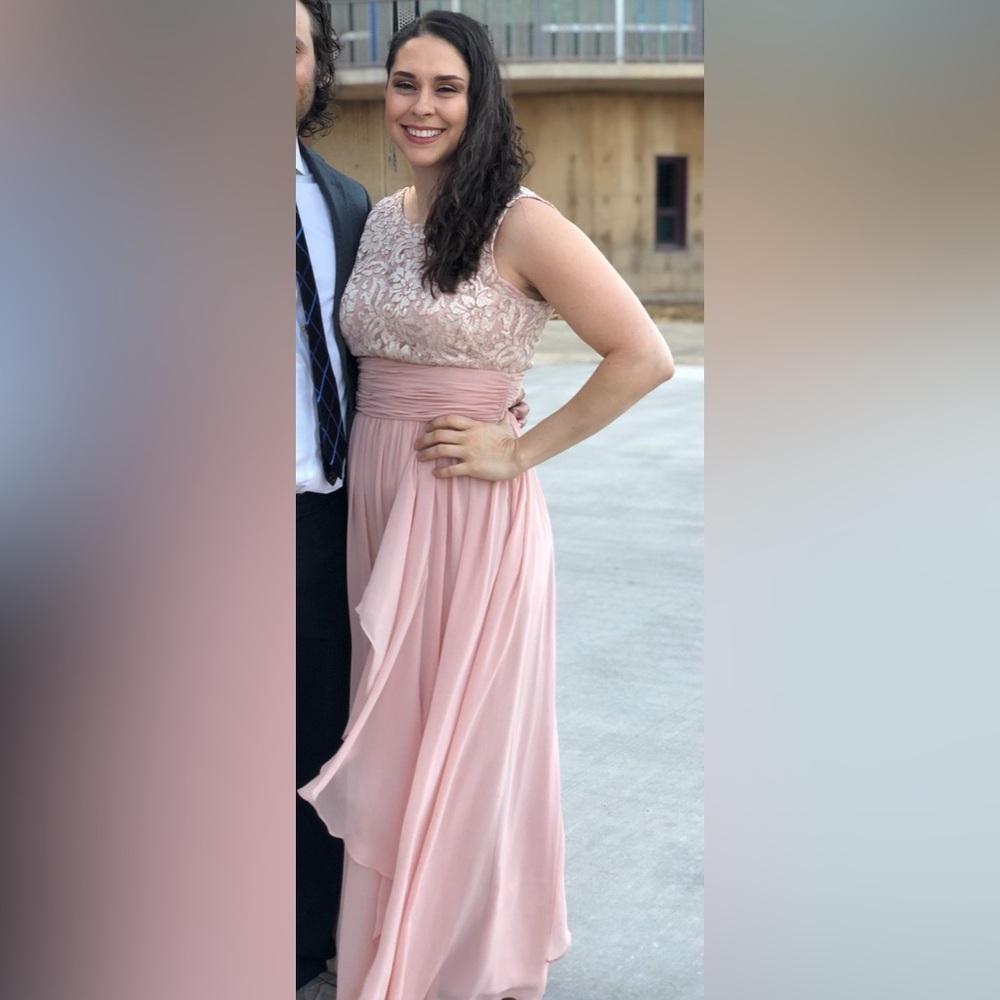 Beautiful formal peach dress work once for wedding